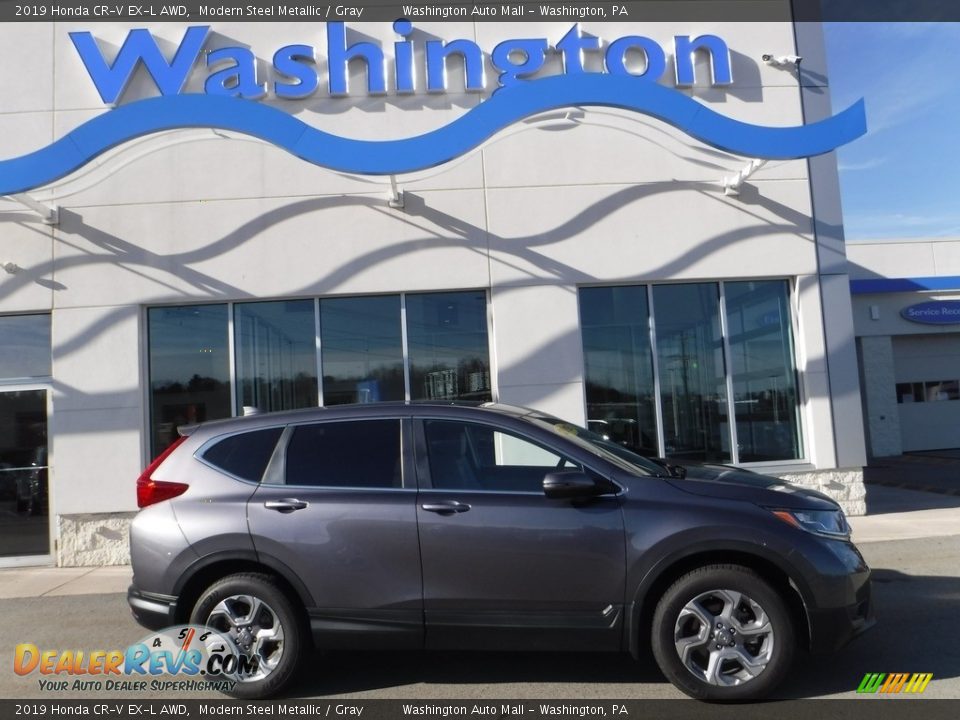 2019 Honda CR-V EX-L AWD Modern Steel Metallic / Gray Photo #2
