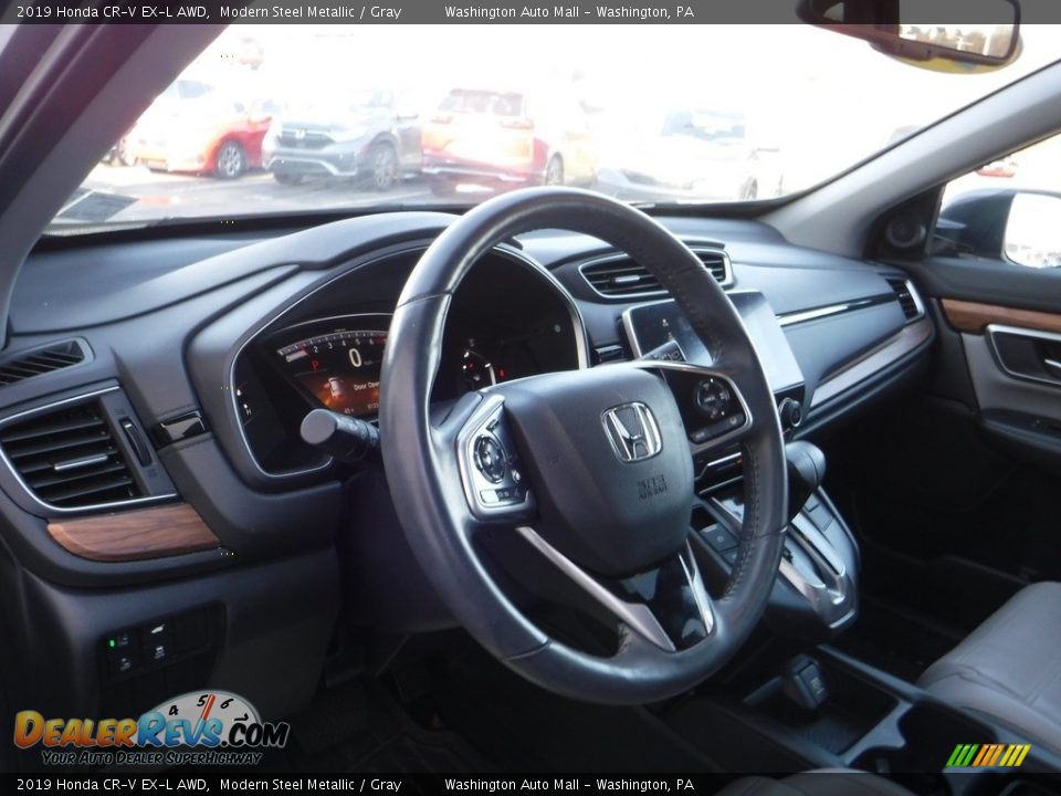 2019 Honda CR-V EX-L AWD Modern Steel Metallic / Gray Photo #14