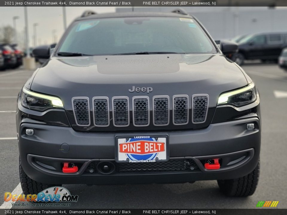 2021 Jeep Cherokee Traihawk 4x4 Diamond Black Crystal Pearl / Black Photo #3