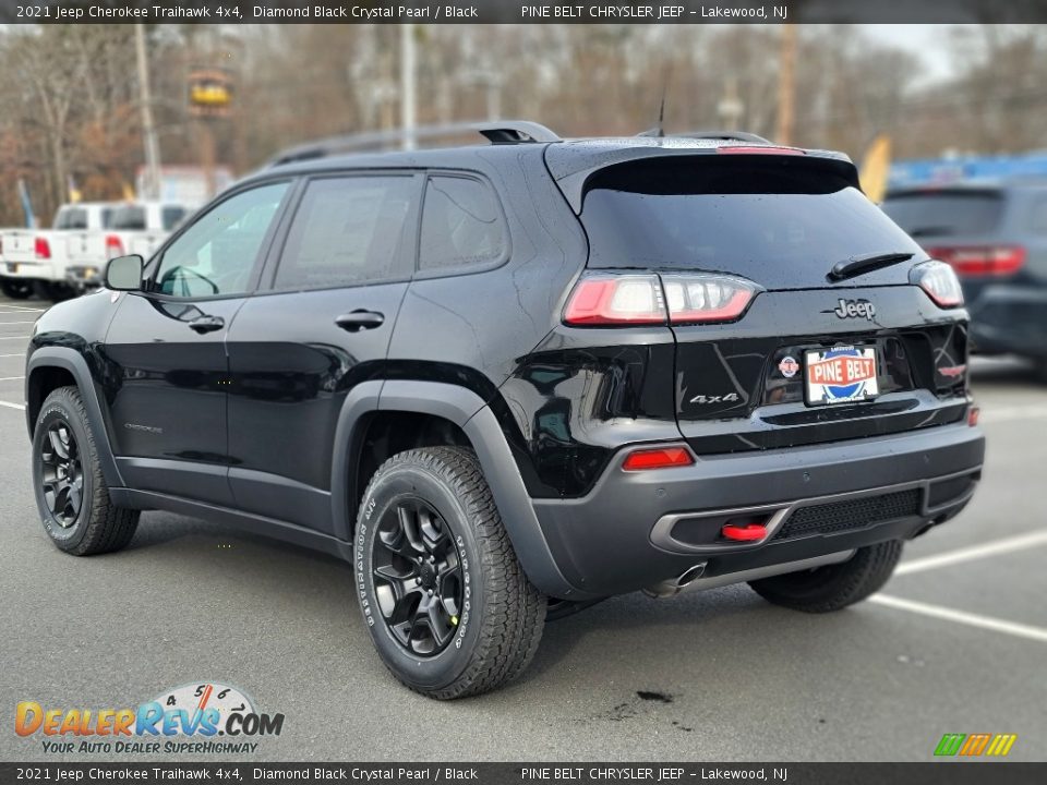 2021 Jeep Cherokee Traihawk 4x4 Diamond Black Crystal Pearl / Black Photo #4