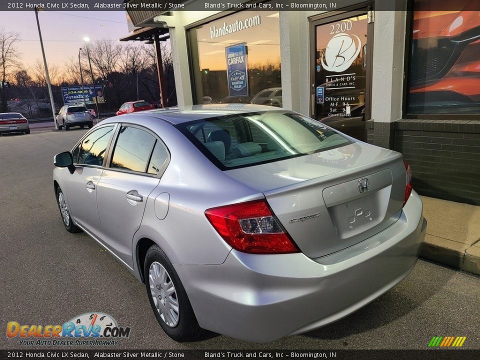 2012 Honda Civic LX Sedan Alabaster Silver Metallic / Stone Photo #4