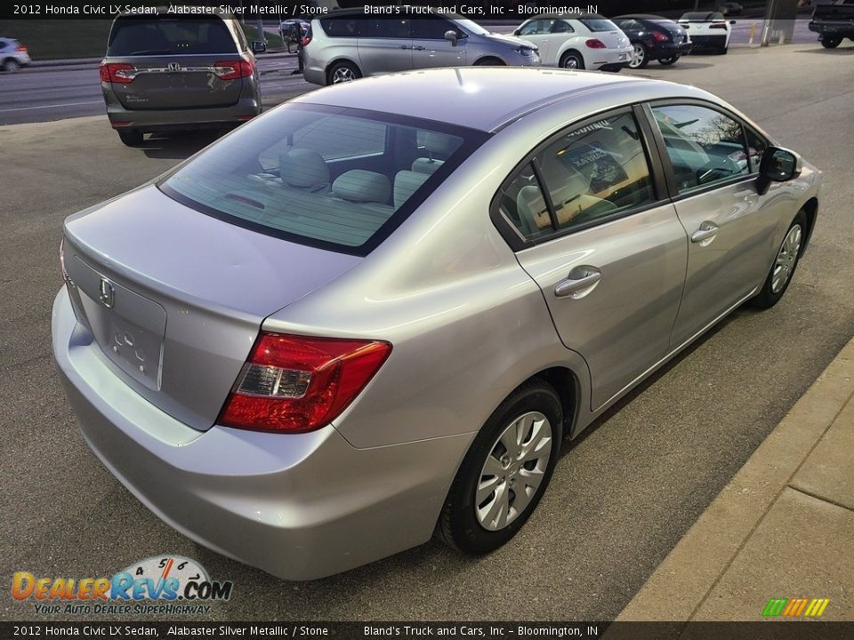 2012 Honda Civic LX Sedan Alabaster Silver Metallic / Stone Photo #5