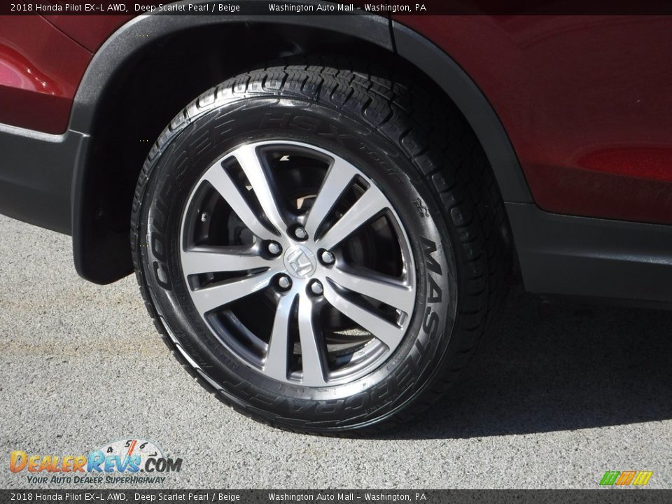 2018 Honda Pilot EX-L AWD Deep Scarlet Pearl / Beige Photo #4