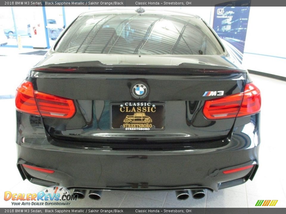 2018 BMW M3 Sedan Black Sapphire Metallic / Sakhir Orange/Black Photo #8
