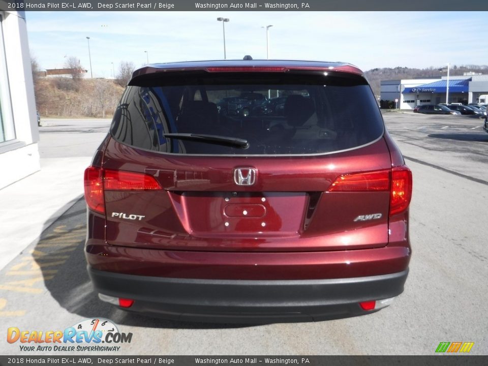 2018 Honda Pilot EX-L AWD Deep Scarlet Pearl / Beige Photo #8