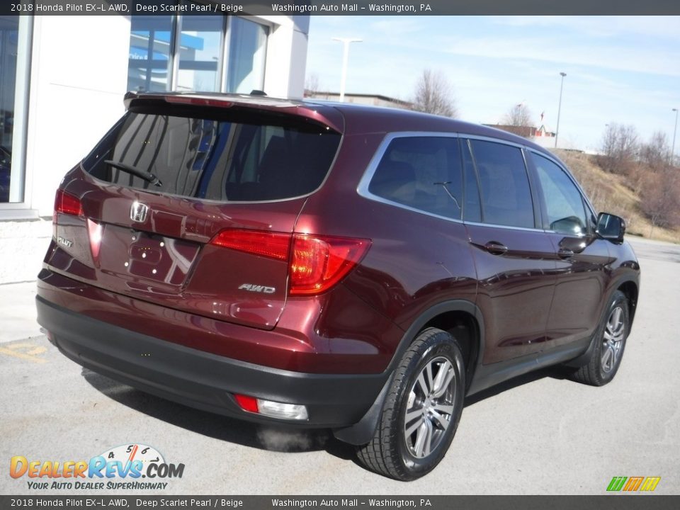 2018 Honda Pilot EX-L AWD Deep Scarlet Pearl / Beige Photo #9