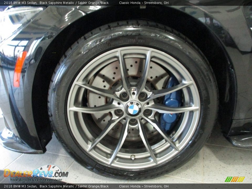 2018 BMW M3 Sedan Black Sapphire Metallic / Sakhir Orange/Black Photo #12