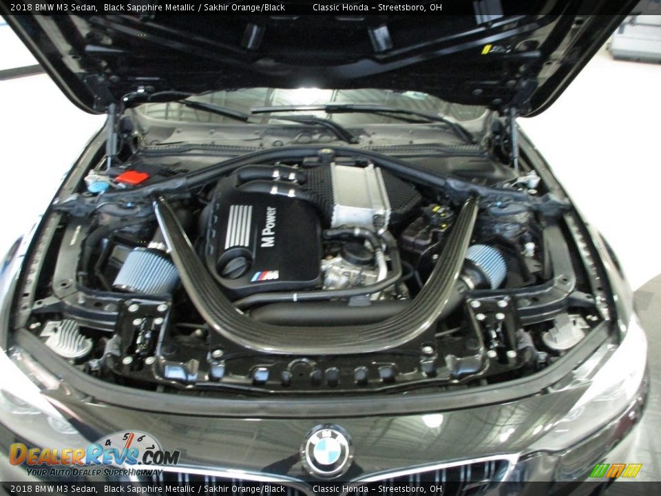 2018 BMW M3 Sedan Black Sapphire Metallic / Sakhir Orange/Black Photo #15