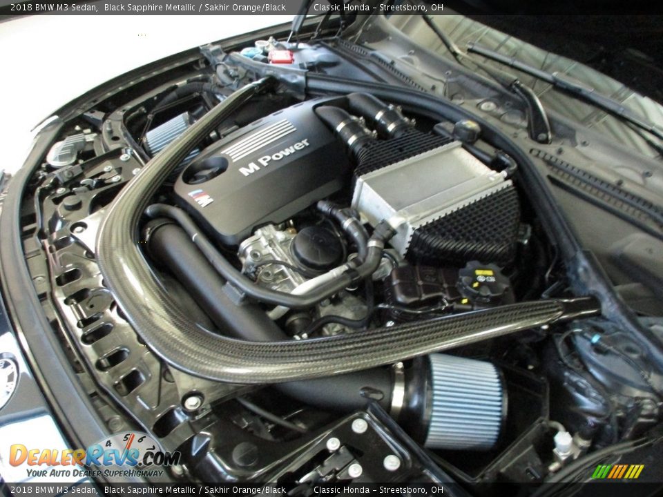 2018 BMW M3 Sedan Black Sapphire Metallic / Sakhir Orange/Black Photo #16