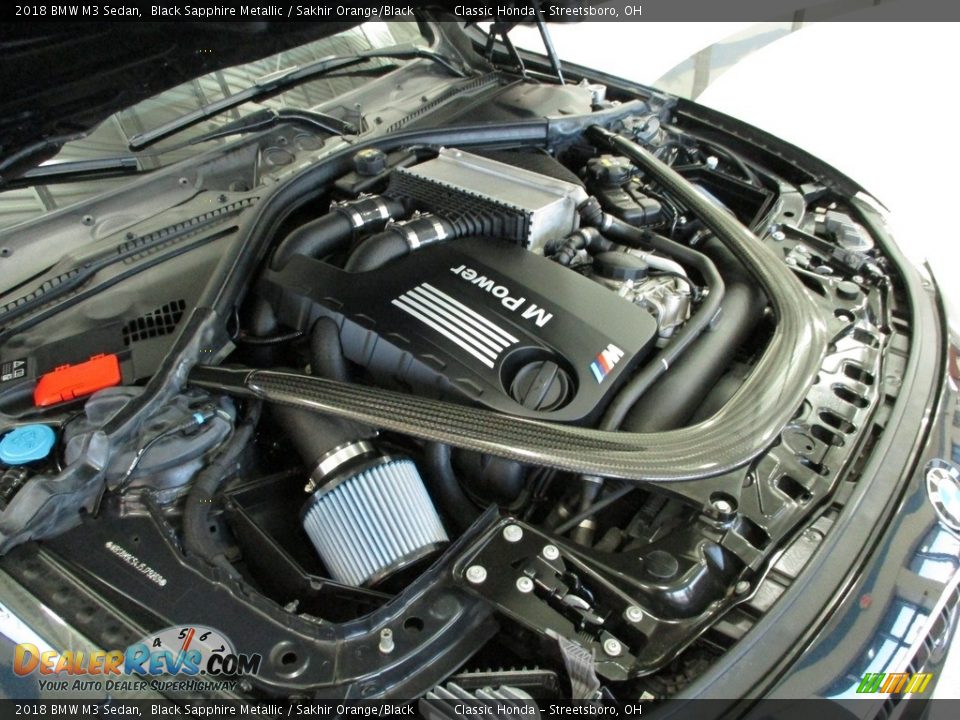 2018 BMW M3 Sedan Black Sapphire Metallic / Sakhir Orange/Black Photo #17