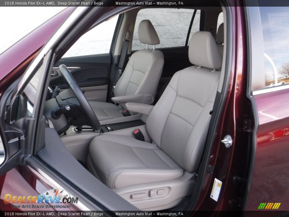 2018 Honda Pilot EX-L AWD Deep Scarlet Pearl / Beige Photo #15