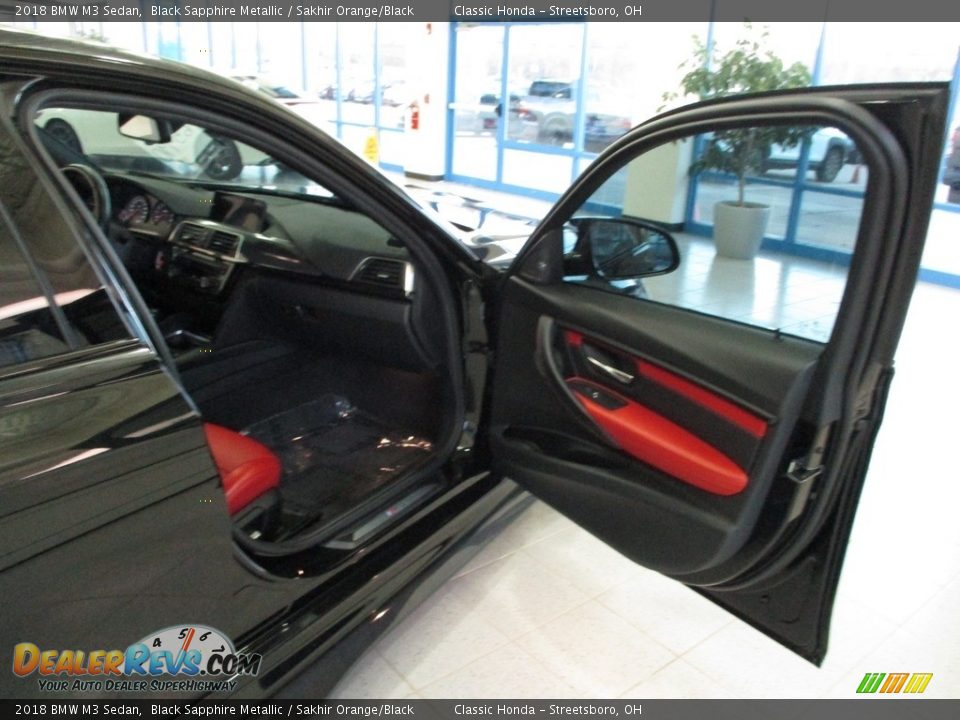 2018 BMW M3 Sedan Black Sapphire Metallic / Sakhir Orange/Black Photo #18