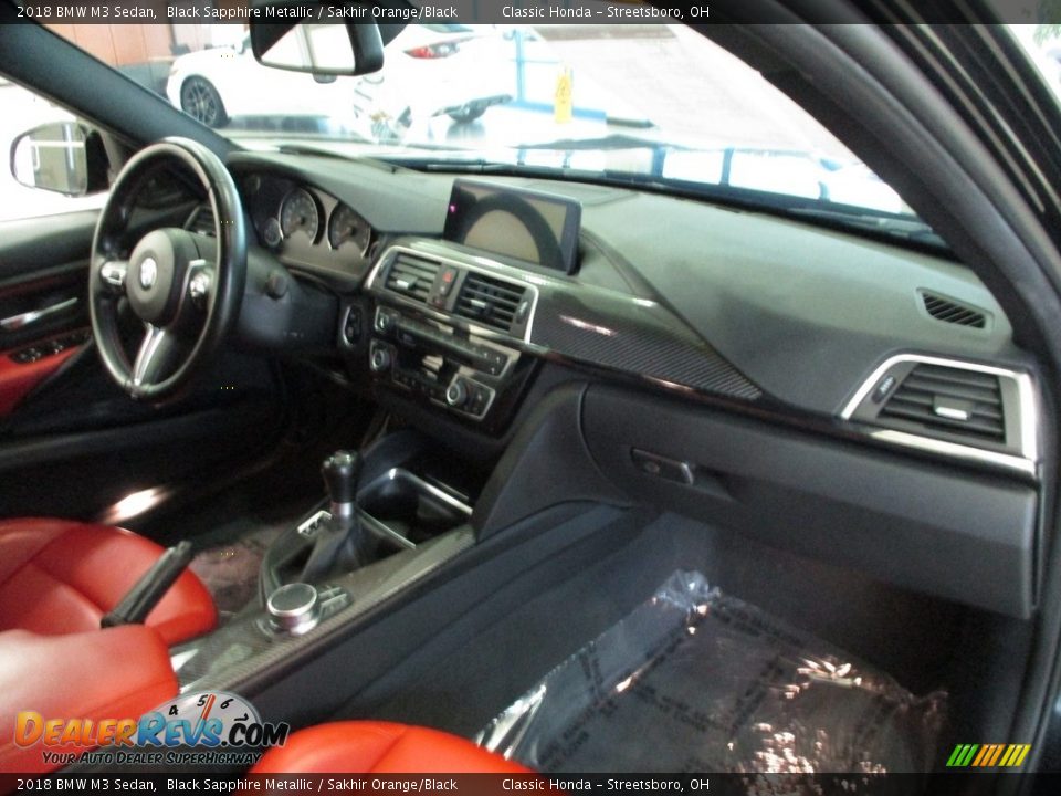 2018 BMW M3 Sedan Black Sapphire Metallic / Sakhir Orange/Black Photo #21