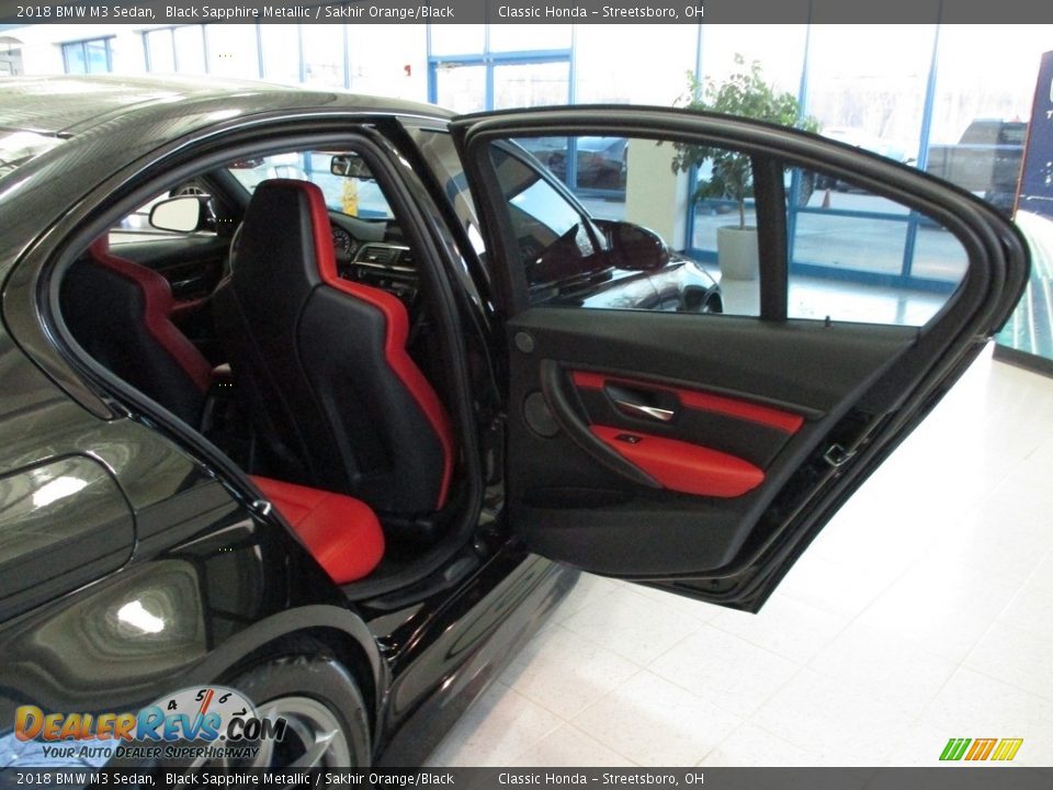 2018 BMW M3 Sedan Black Sapphire Metallic / Sakhir Orange/Black Photo #22