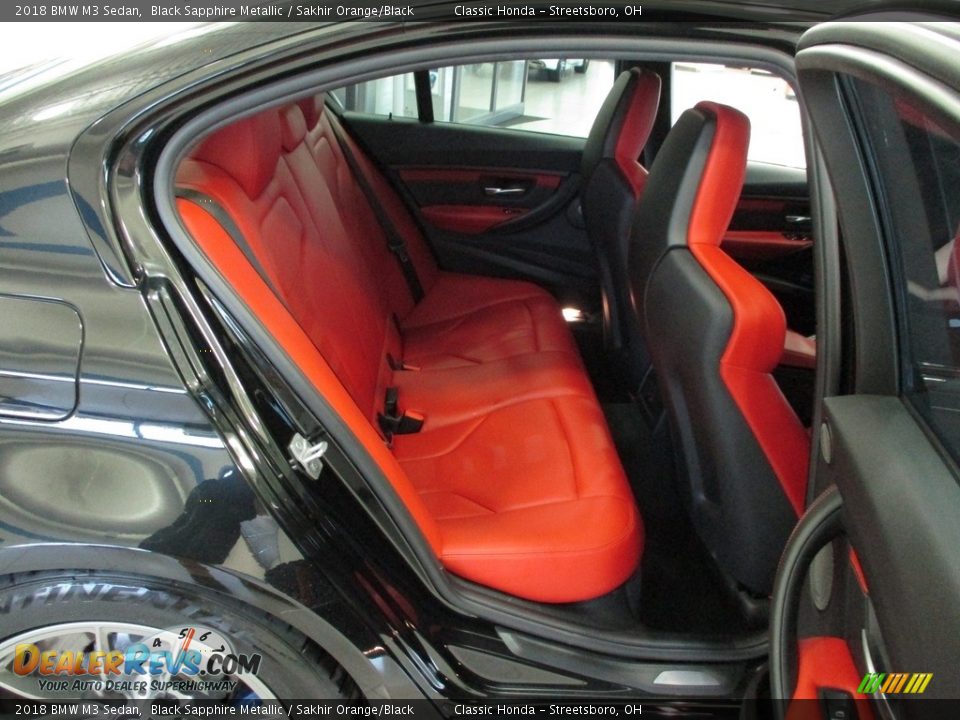 2018 BMW M3 Sedan Black Sapphire Metallic / Sakhir Orange/Black Photo #23