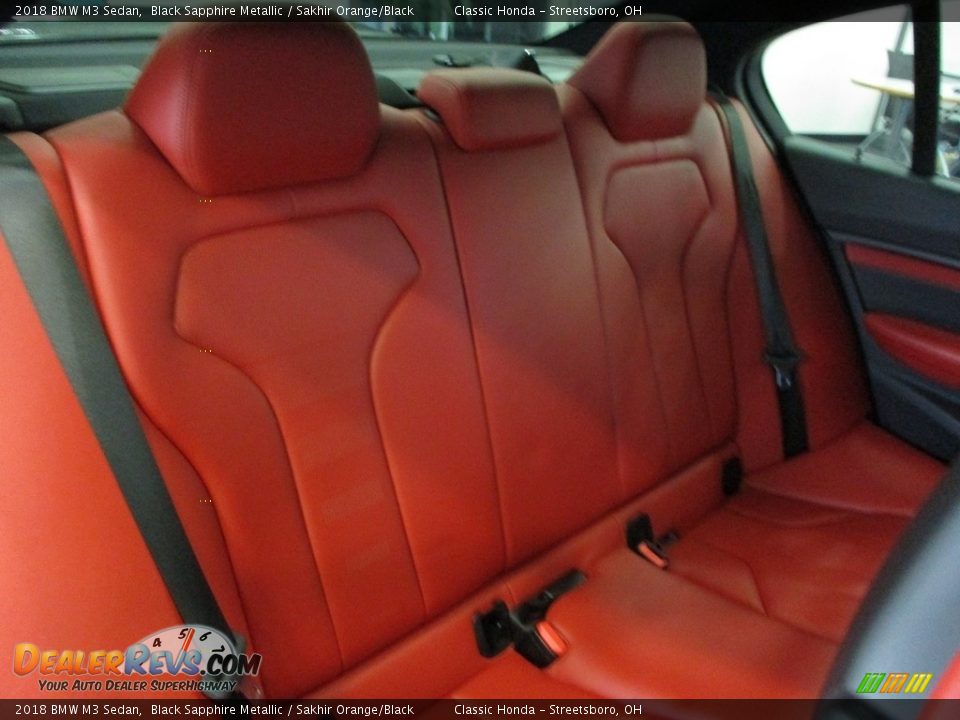 2018 BMW M3 Sedan Black Sapphire Metallic / Sakhir Orange/Black Photo #24