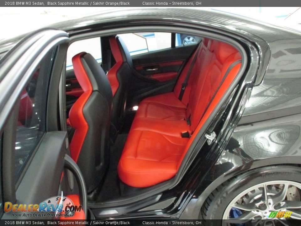 2018 BMW M3 Sedan Black Sapphire Metallic / Sakhir Orange/Black Photo #26