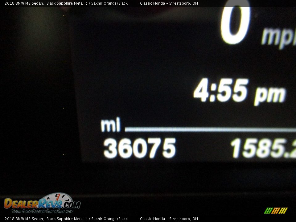 2018 BMW M3 Sedan Black Sapphire Metallic / Sakhir Orange/Black Photo #33