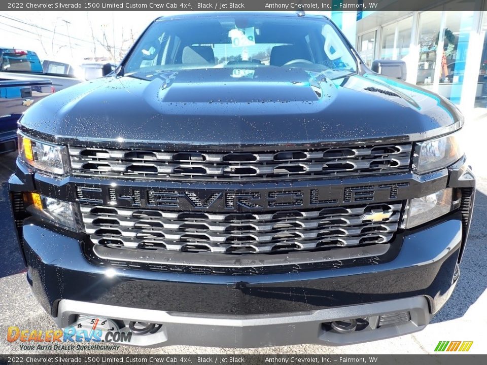 2022 Chevrolet Silverado 1500 Limited Custom Crew Cab 4x4 Black / Jet Black Photo #7