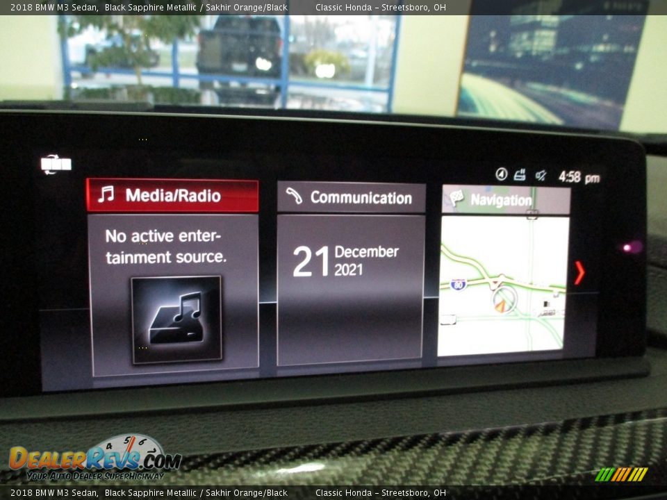 2018 BMW M3 Sedan Black Sapphire Metallic / Sakhir Orange/Black Photo #35
