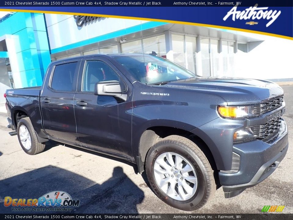 2021 Chevrolet Silverado 1500 Custom Crew Cab 4x4 Shadow Gray Metallic / Jet Black Photo #1