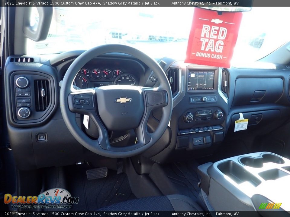 2021 Chevrolet Silverado 1500 Custom Crew Cab 4x4 Shadow Gray Metallic / Jet Black Photo #13
