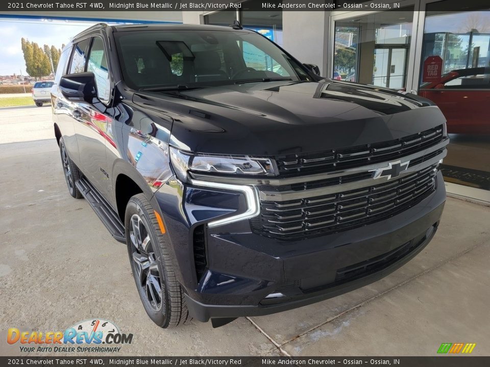 2021 Chevrolet Tahoe RST 4WD Midnight Blue Metallic / Jet Black/Victory Red Photo #2