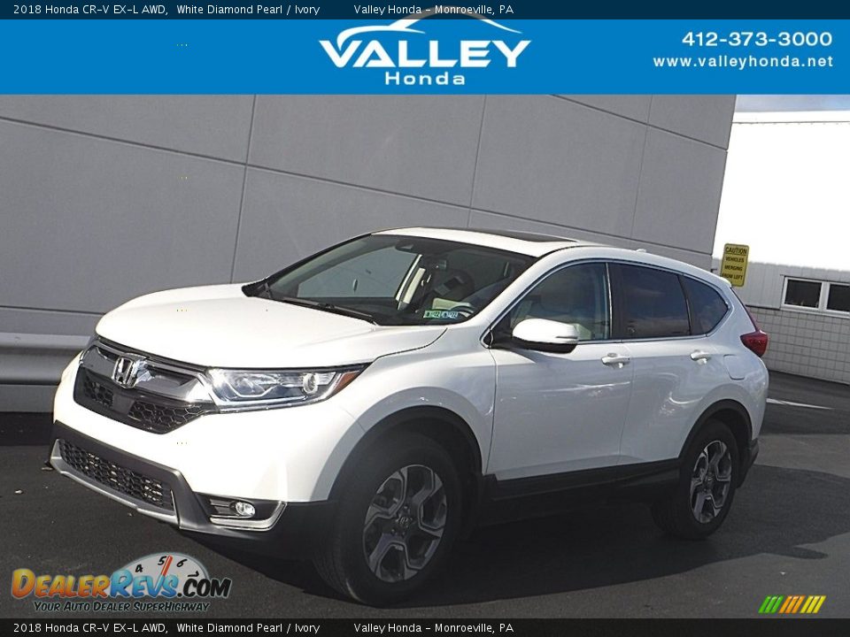 2018 Honda CR-V EX-L AWD White Diamond Pearl / Ivory Photo #1
