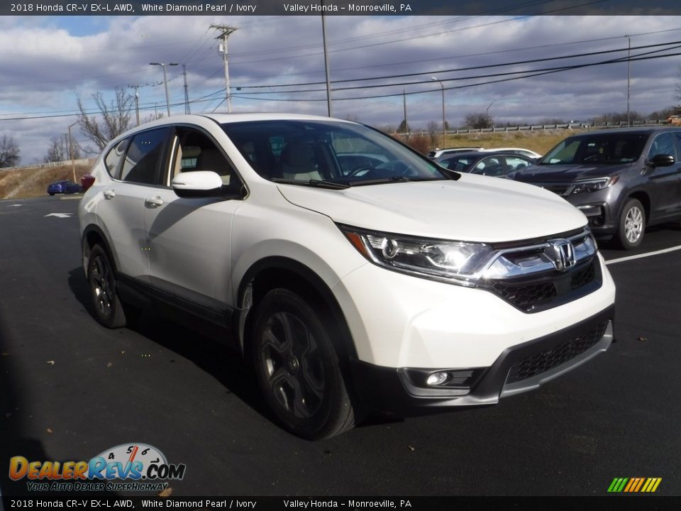 2018 Honda CR-V EX-L AWD White Diamond Pearl / Ivory Photo #6