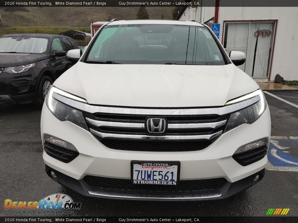 2016 Honda Pilot Touring White Diamond Pearl / Beige Photo #2