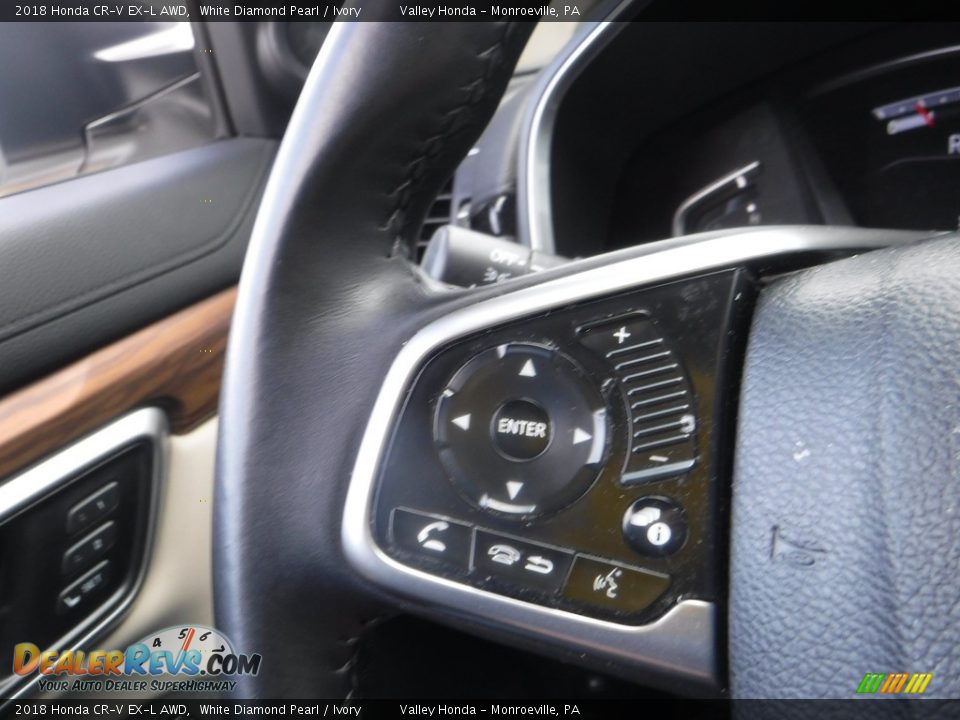 2018 Honda CR-V EX-L AWD White Diamond Pearl / Ivory Photo #21