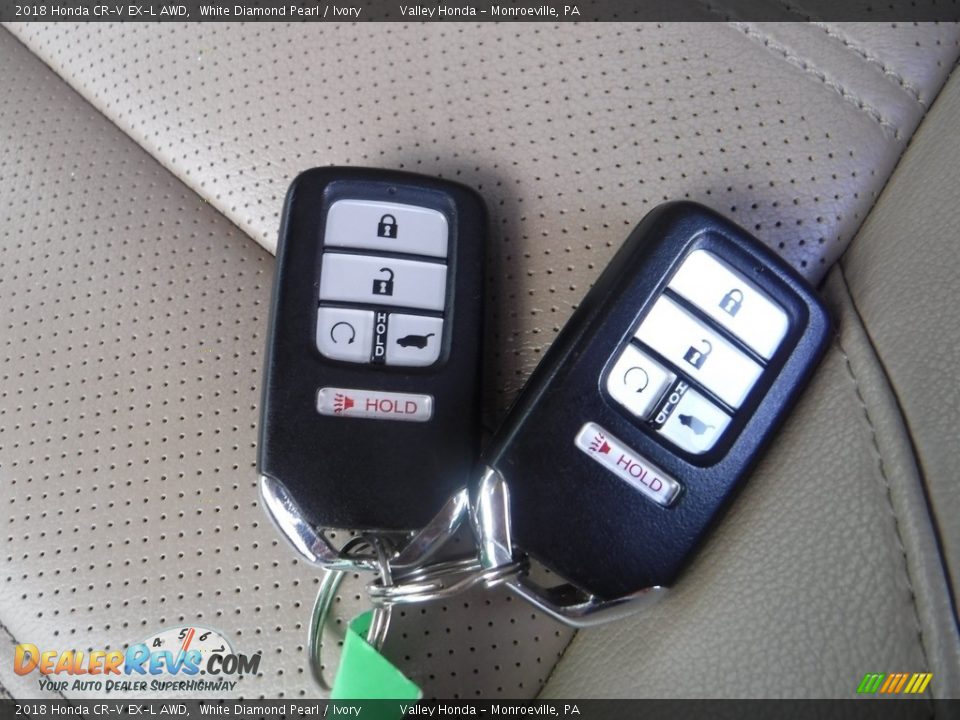 2018 Honda CR-V EX-L AWD White Diamond Pearl / Ivory Photo #27