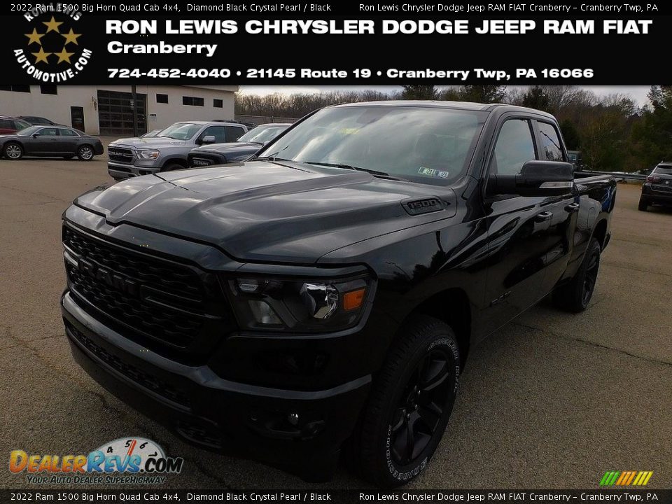 2022 Ram 1500 Big Horn Quad Cab 4x4 Diamond Black Crystal Pearl / Black Photo #1