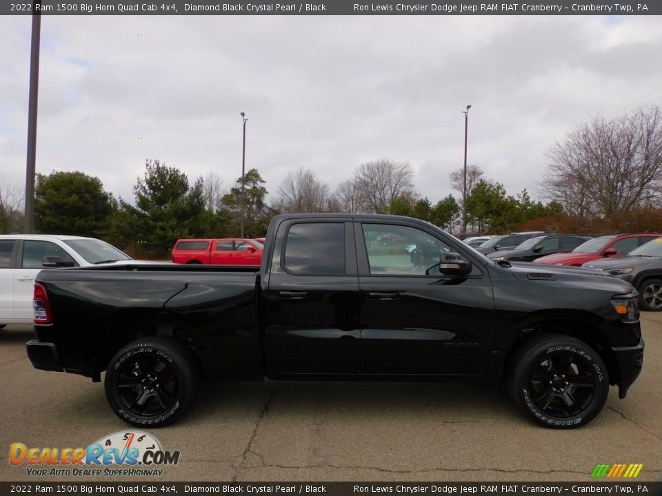 2022 Ram 1500 Big Horn Quad Cab 4x4 Diamond Black Crystal Pearl / Black Photo #4