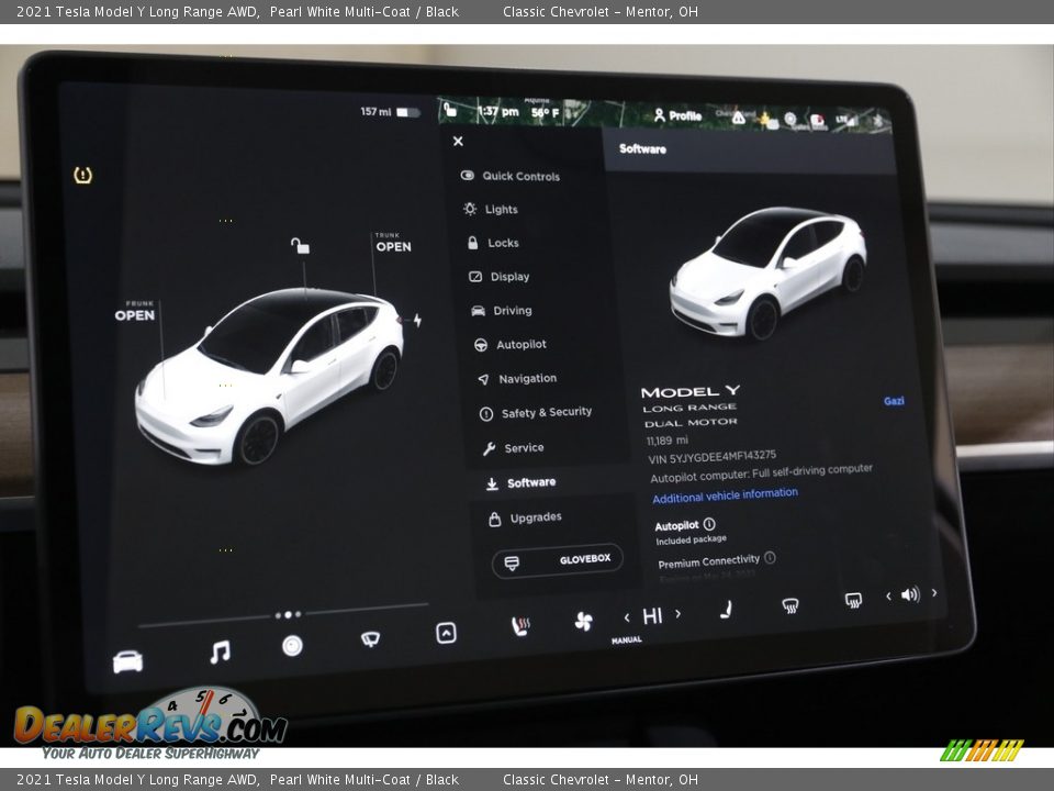 2021 Tesla Model Y Long Range AWD Pearl White Multi-Coat / Black Photo #17