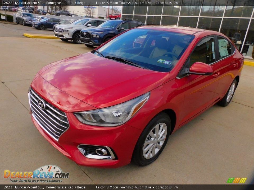 2022 Hyundai Accent SEL Pomegranate Red / Beige Photo #7