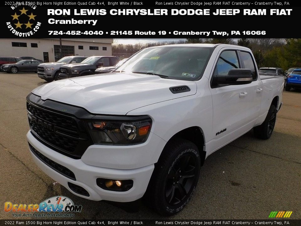 2022 Ram 1500 Big Horn Night Edition Quad Cab 4x4 Bright White / Black Photo #1