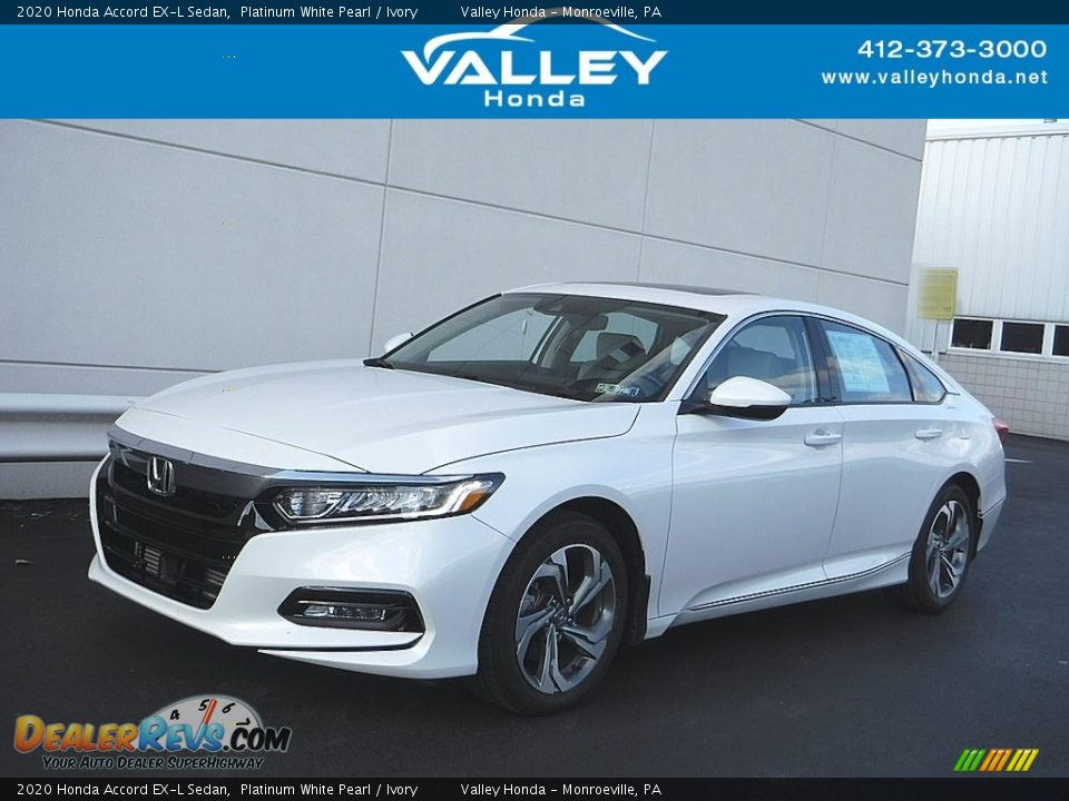 2020 Honda Accord EX-L Sedan Platinum White Pearl / Ivory Photo #1