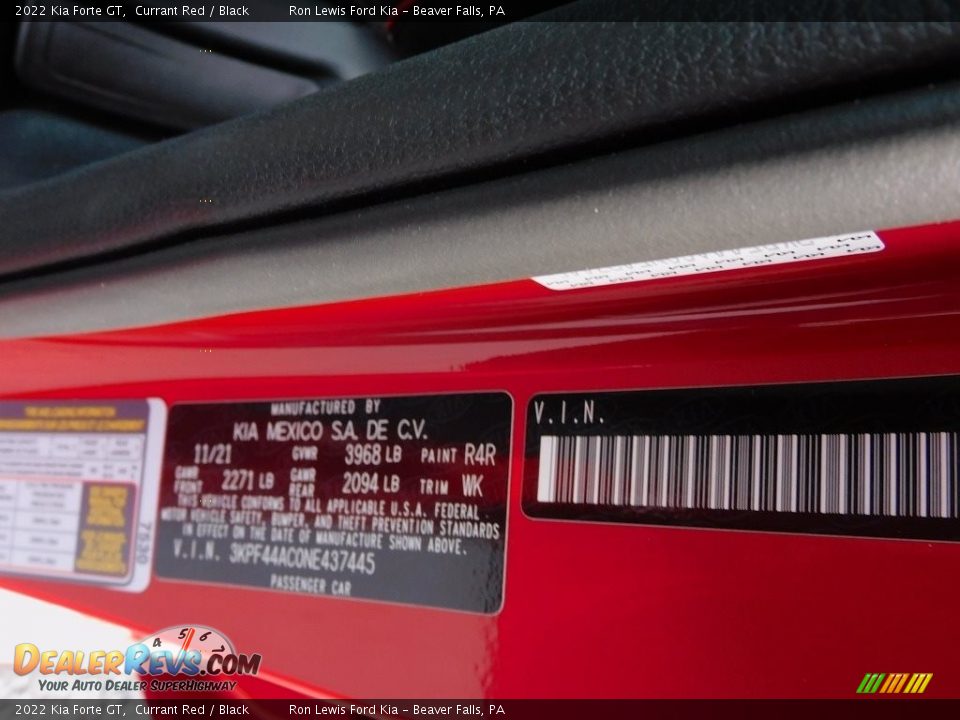 2022 Kia Forte GT Currant Red / Black Photo #20