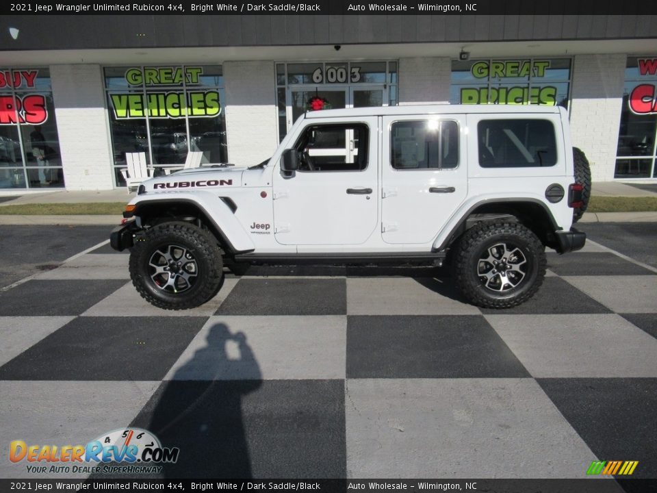 2021 Jeep Wrangler Unlimited Rubicon 4x4 Bright White / Dark Saddle/Black Photo #1