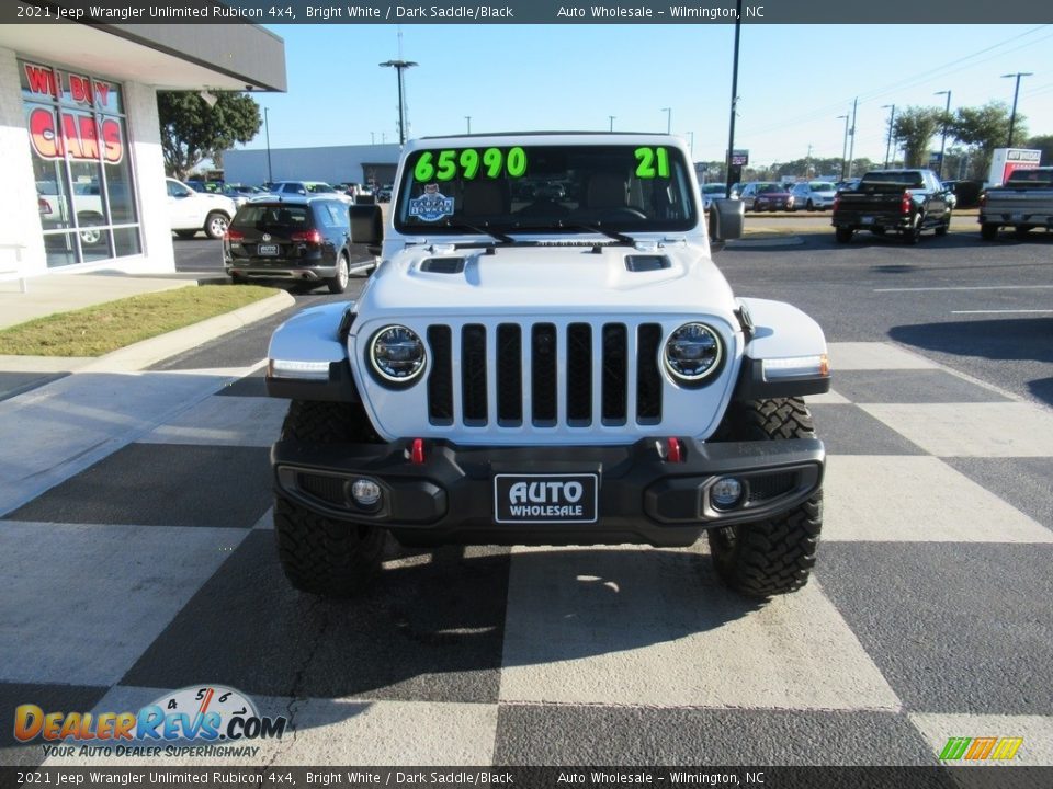 2021 Jeep Wrangler Unlimited Rubicon 4x4 Bright White / Dark Saddle/Black Photo #2