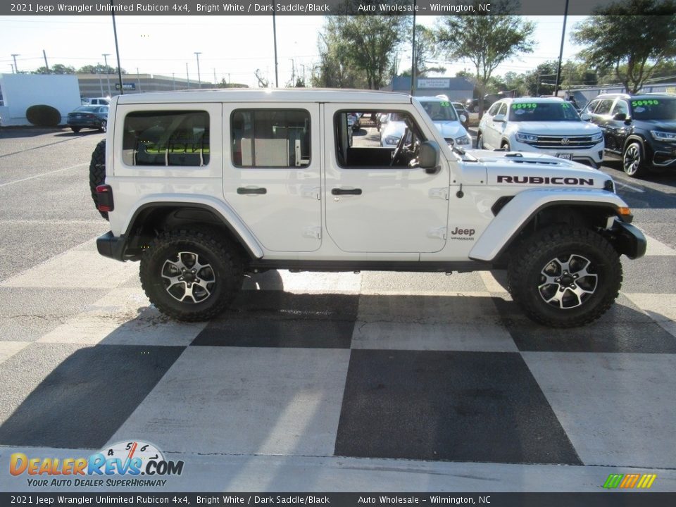 2021 Jeep Wrangler Unlimited Rubicon 4x4 Bright White / Dark Saddle/Black Photo #3