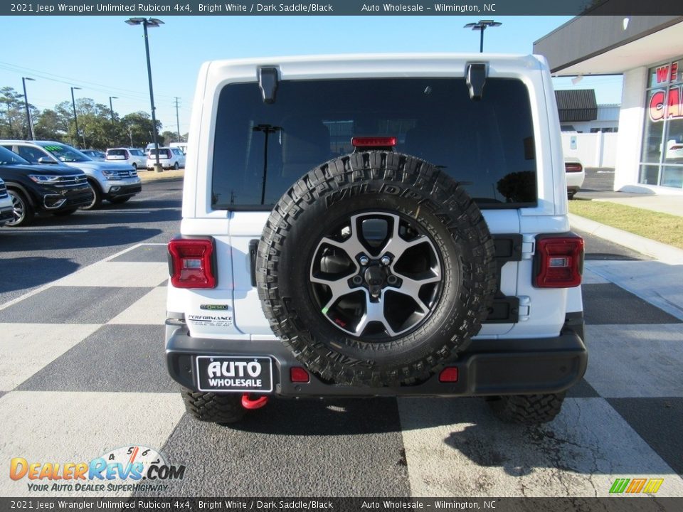 2021 Jeep Wrangler Unlimited Rubicon 4x4 Bright White / Dark Saddle/Black Photo #4