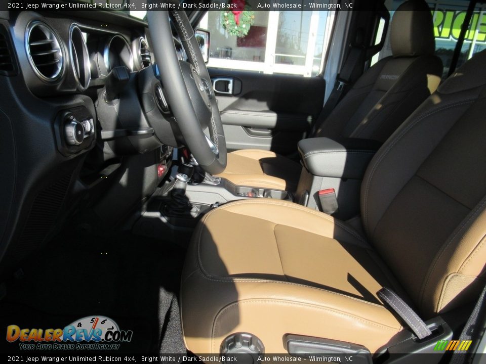 2021 Jeep Wrangler Unlimited Rubicon 4x4 Bright White / Dark Saddle/Black Photo #10