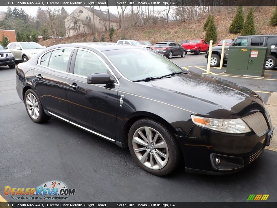 2011 Lincoln MKS AWD Tuxedo Black Metallic / Light Camel Photo #4