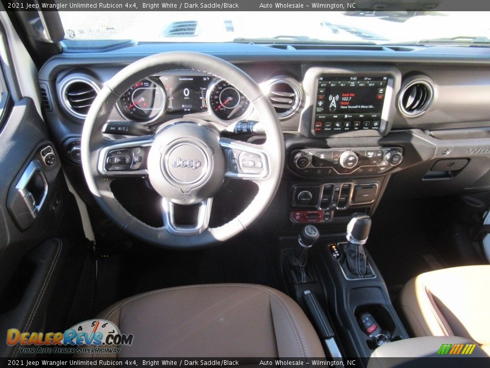 2021 Jeep Wrangler Unlimited Rubicon 4x4 Bright White / Dark Saddle/Black Photo #15