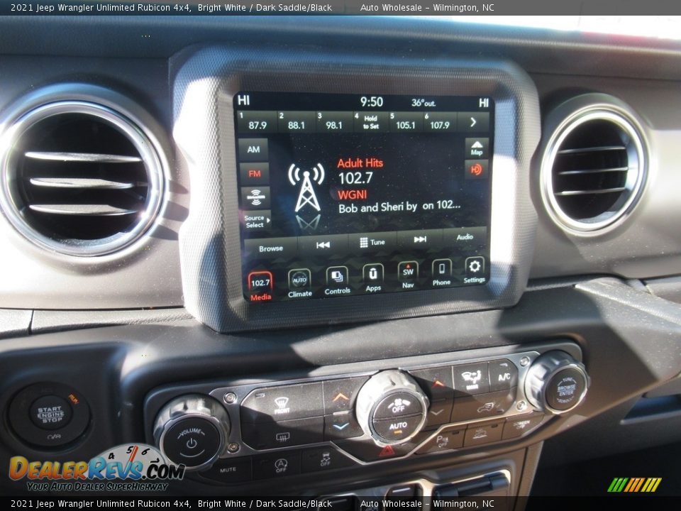 2021 Jeep Wrangler Unlimited Rubicon 4x4 Bright White / Dark Saddle/Black Photo #17
