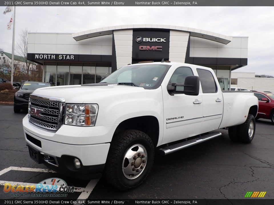 2011 GMC Sierra 3500HD Denali Crew Cab 4x4 Summit White / Ebony Photo #1