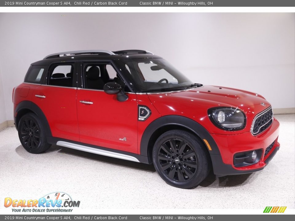 2019 Mini Countryman Cooper S All4 Chili Red / Carbon Black Cord Photo #1