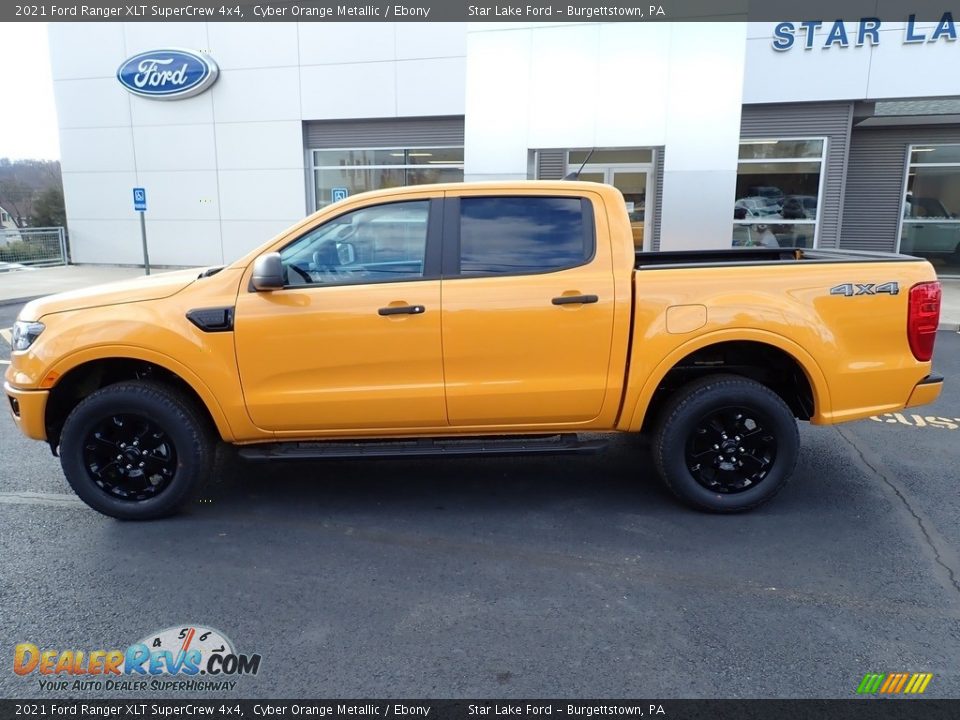 2021 Ford Ranger XLT SuperCrew 4x4 Cyber Orange Metallic / Ebony Photo #2